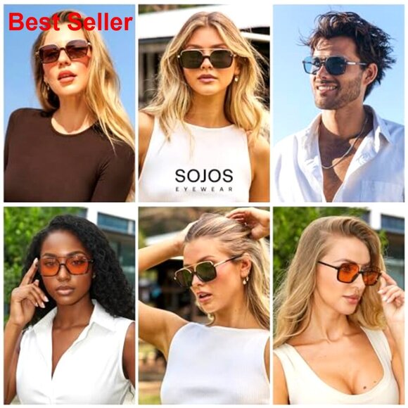 Polarized Aviator Sunglasses Oversized Square Frame UV400 Protection main image 5